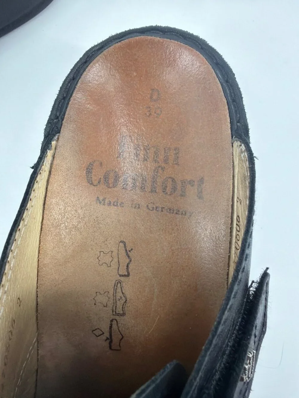 Finn Comfort Womens EU 39 Leather Clogs Black Slip-On Orthopedic Comfort Shoe